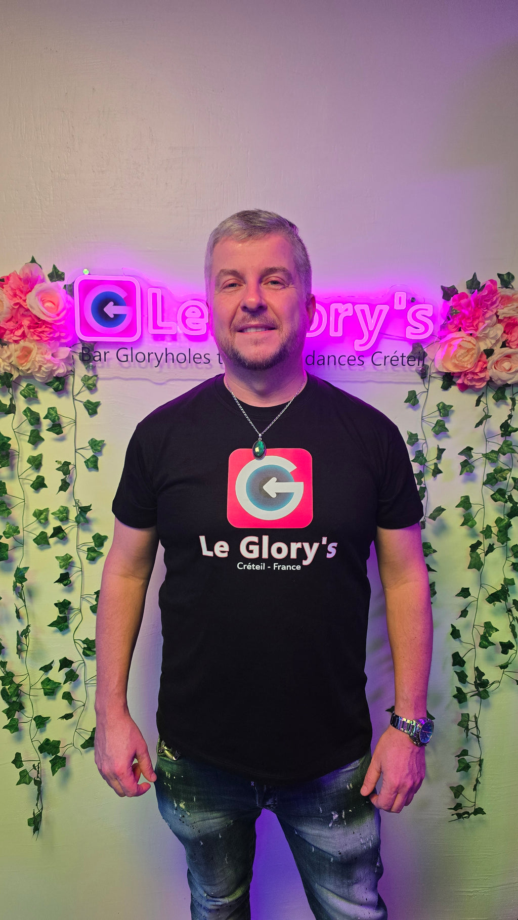 T-shirt manches courtes logo Le Glory's col rond