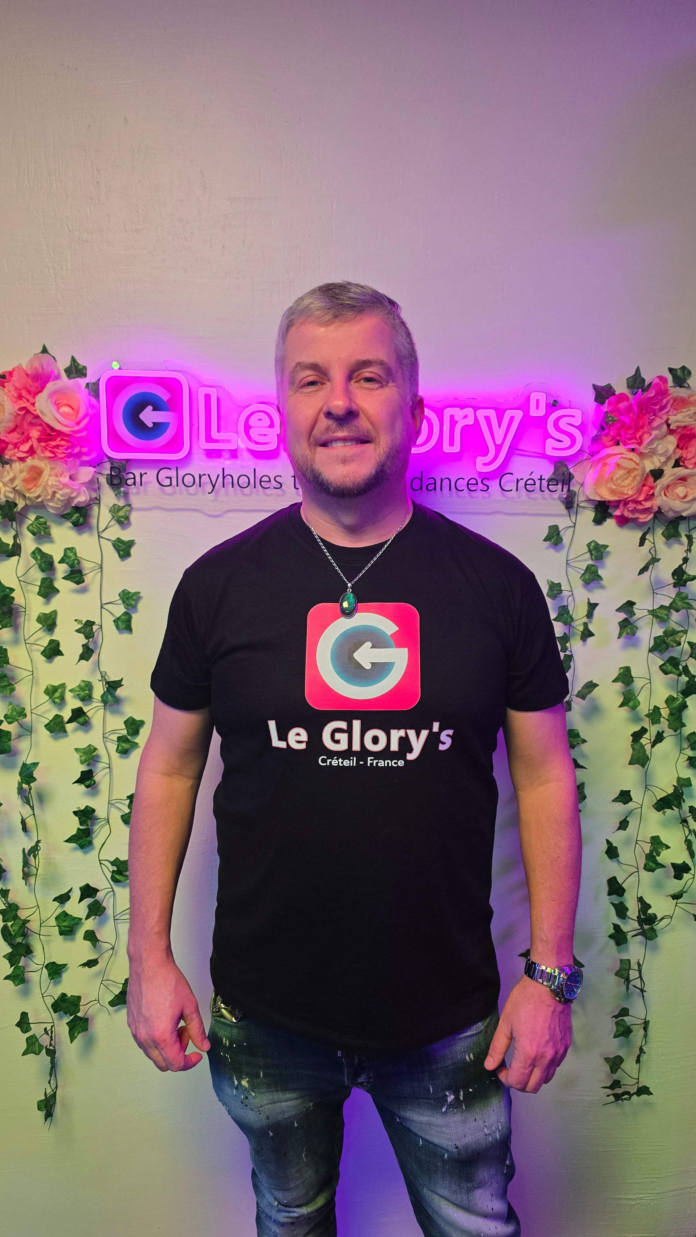 T-shirt manches courtes logo Le Glory's col rond