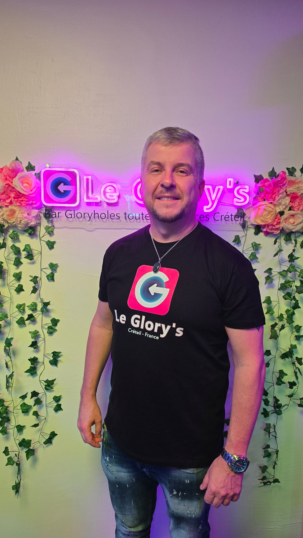 T-shirt manches courtes logo Le Glory's col rond