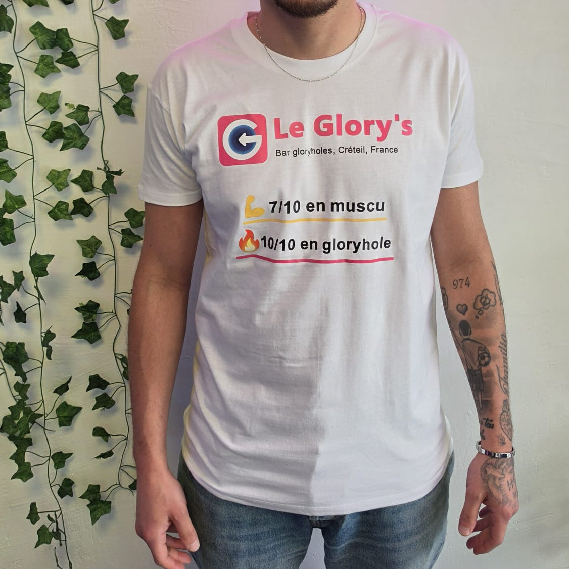 T-shirt Blanc manches courtes Le Glory’s – col rond
